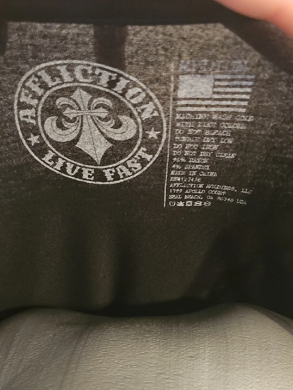 Affliction Women's Black Long-Sleeve Graphic Top - Live Fast Cross - Picture 3 of 5